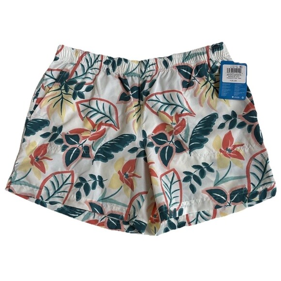 NWT Ladies Columbia Sandy River III Omni-Shield Tropical Print 5" Inseam Sz M - Picture 1 of 8